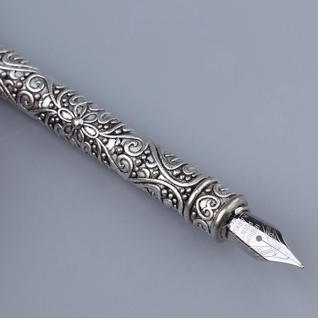 GUOOL Quill Dip Pen Holder Nibs Sealing Wax Teacher , as described Black
