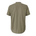 thumbnail image 6 of Taqqpue Men Cotton Linen Shirt Casual Short Sleeve Solid Color T Shirt Summer Beach Band Collar Pocket Button Tee Top, 6 of 8