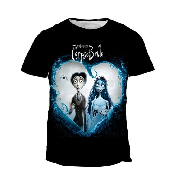 Corpse Bride Shirt 3d Print Halloween T Shirt Short Sleeve Novelty Casual Tee For Men Women Teen Small