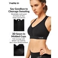 thumbnail image 2 of Sujetador deportivo Yvette High Impact, espalda cruzada, negro, talla L, 2 of 9