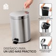 thumbnail image 3 of Bote de Basura Ninon INOX-7L de Acero Inoxidable con Pedal, Cierre Suave y Cubeta Desmontable 7 litros, 3 of 7