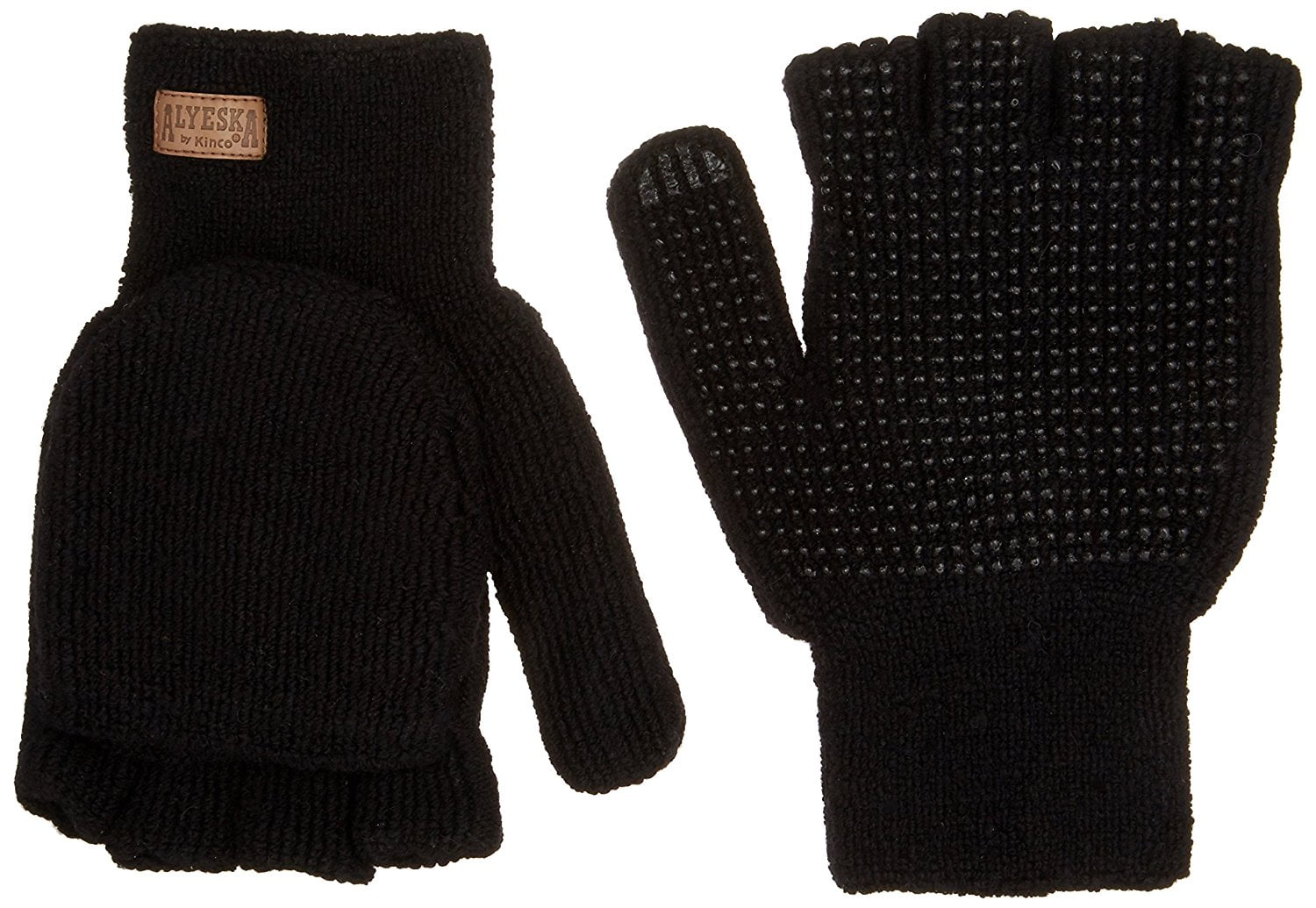 mens black wool gloves