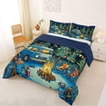 thumbnail image 2 of Catabedysis Night Camper Full Size Comforter Sets,Camping Print Bedding Comforter Set For Boys,Multicolor,Navy Blue Reversible,3-Piece,1 Comforter and 2 Pillowcases, 2 of 7