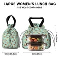 thumbnail image 5 of Pioneer Flower Floral Print Pattern Drawstring Lunch Bag Women - Drawstring Lunch Bag Insulated for Work Office - Stain-Resistant Large Lunchbags for Women with Multi-Pockets, 5 of 6