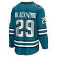 thumbnail image 3 of Men's Fanatics Mackenzie Blackwood Teal San Jose Sharks Home Breakaway Jersey, 3 of 3