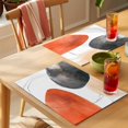 thumbnail image 4 of Black Orange Art Placemats Set of 4 Geometric Modern Abstract Art Place Mats Indoor Wipeable Table Mats Washable Cloth Dining Table Placemats for Kitchen Holiday Party Home Decor 13x19 Inch, 4 of 9
