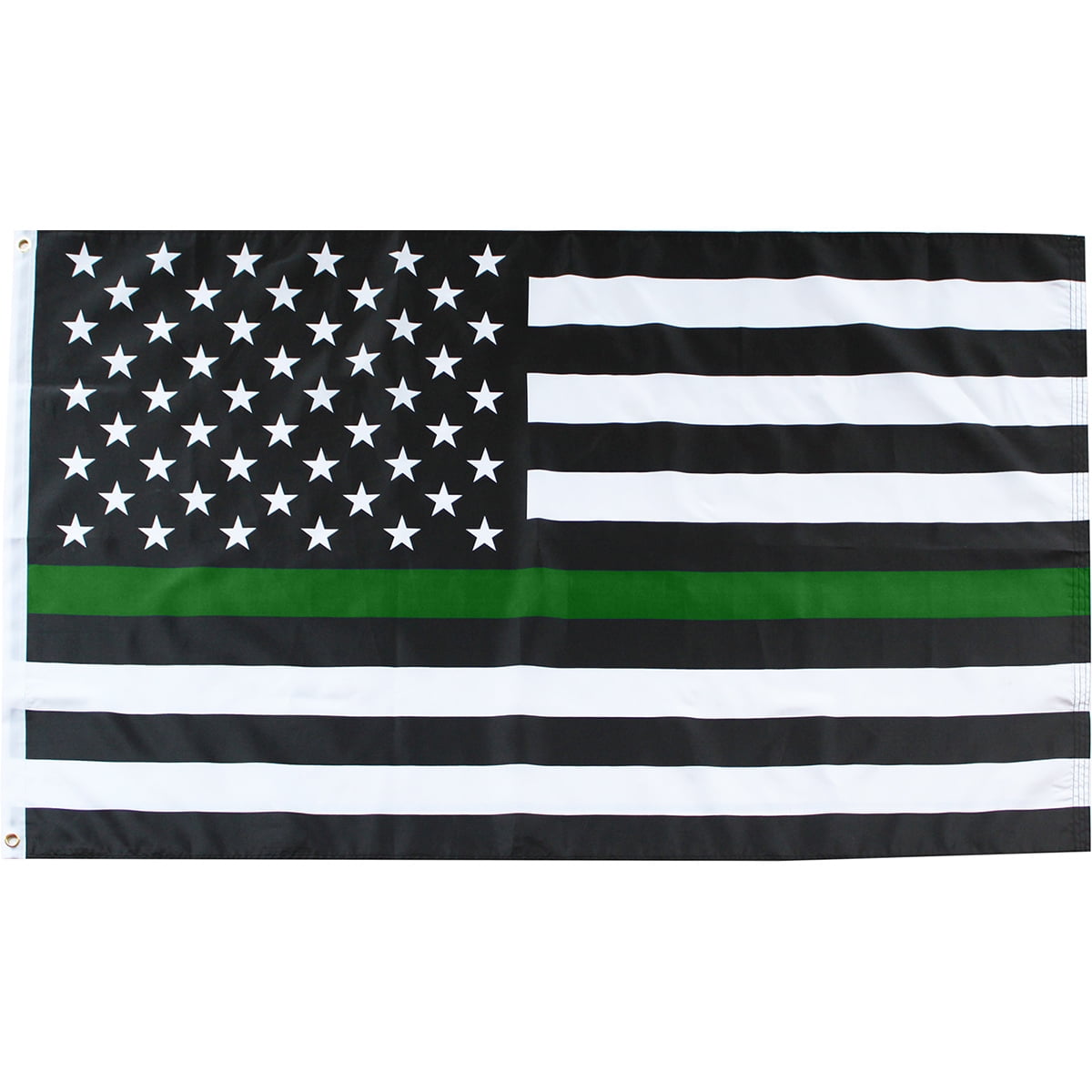 Two 2 US Flag Stars & Stripes Wristbands with Thin GREEN Line USA Bracelets 