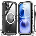 thumbnail image 3 of New IP68 Waterproof Case For iPhone 16 Pro Max/iPhone 16/iPhone 16 Plus/iPhone 16 MagSafe Cover Shockproof Built-in Screen Protector,Black, 3 of 11