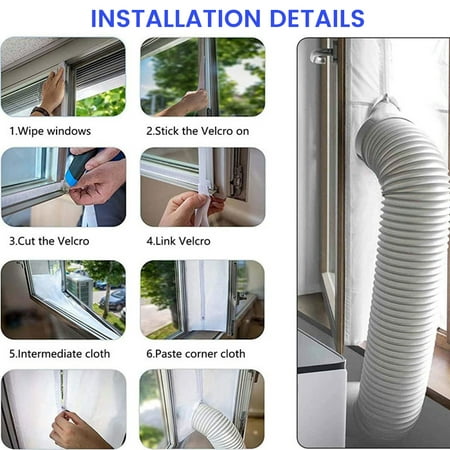

Window Seal for Portable Air Conditioner Mobile AC Soft Sealing Cloth Hot Air Stop Waterproof Sealed Shield Airlock with Adhesive Fastener