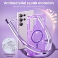 thumbnail image 2 of Compatible with Samsung Galaxy S24 Ultra Magsafe Case Clear Glitter, Anti-Yellow Shockproof Protective Phone Case Slim Transparent Anti-Scratch TPU Bumper Cover for Samsung Galaxy S24 Ultra, Purple, 2 of 7