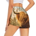 thumbnail image 3 of Goofa Yak Printed Women 2 in 1 Running Shorts,Quick Dry Athletic Workout Shorts,High Waisted Athletic Shorts with Liner Pockets-Large, 3 of 9