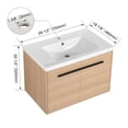 thumbnail image 4 of Oak 30 Inch Bathroom Vanity with resin Countertop Sink, 2 Doors Bathroom Cabinet Set, 4 of 9