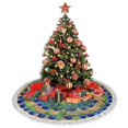 thumbnail image 4 of Falda para árbol de Navidad FREEHOTU, círculo de plumas de pavo real, 30 cm, 4 of 4