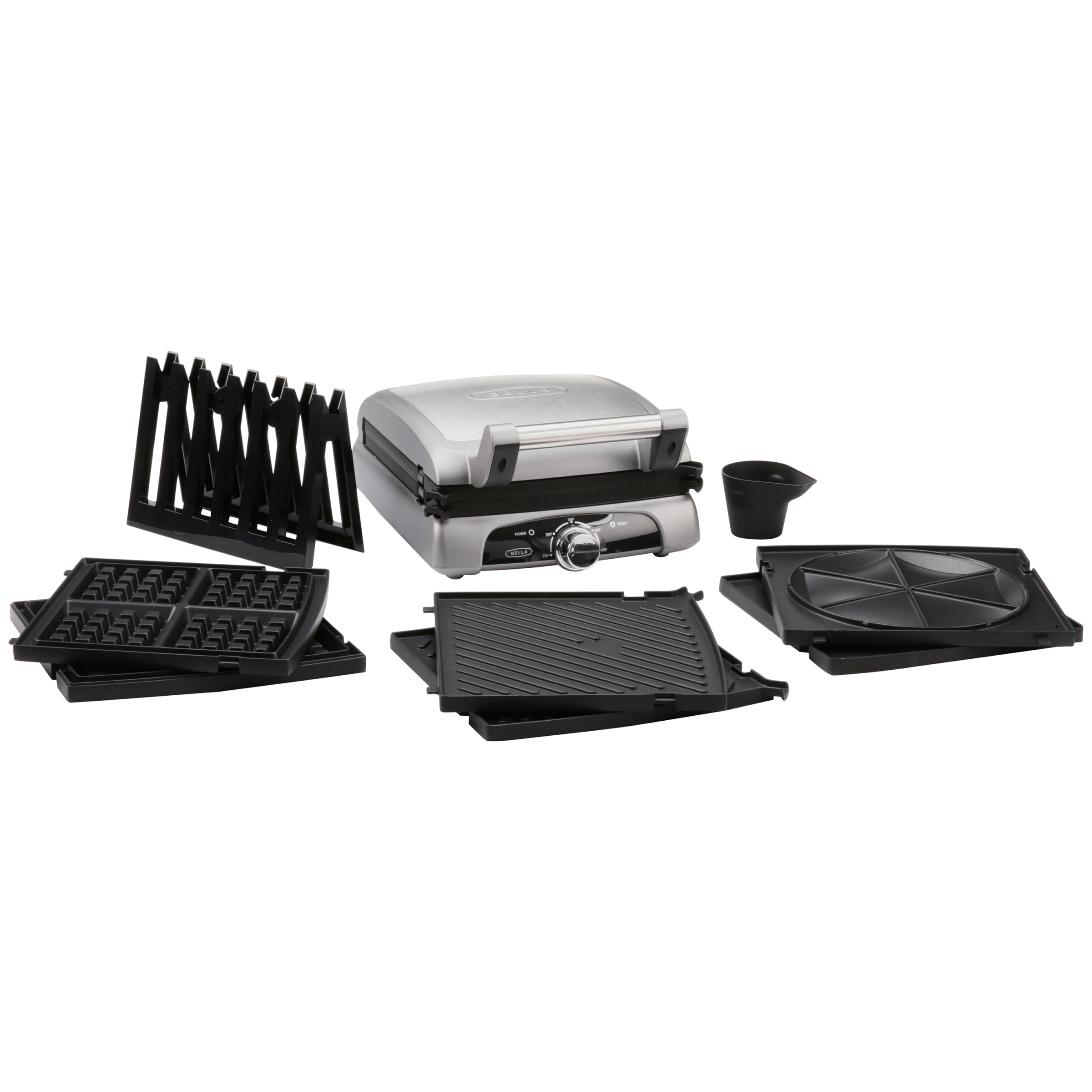 Grill Station Box 8in1 Removable Non Stick Plate for Panini Omelet Waffle Silver 