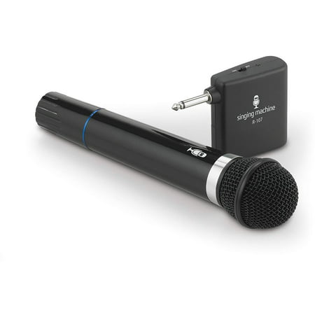 Singing Machine SMM-107 Wireless Uni-directional Dynamic Karaoke Microphone with VHF (Best Low Cost Wireless Microphone)