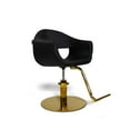 thumbnail image 5 of Salon Styling Chair MILLA Black Seat Gold Base, Beauty Salon Barbershop Hair Studio Professional Furniture and Equipment, 5 of 8