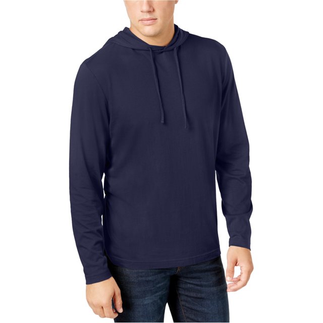 Club Room Mens Hooded Basic T-Shirt, Blue, X-Large