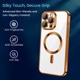 thumbnail image 4 of Entronix Magnetic Clear Case Compatible with iPhone 15 Pro Max, Flexible TPU Cover with Camera Lens Protector, Orange, 4 of 6