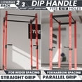 thumbnail image 2 of Synergee Dip Handles for 2x3 Power and Squat Racks, Dip Stand Fits Racks with 5/8" Holes. Rack-Mounted Dip Bar Attachment for Dips, Leg Raises, and Knee Tucks., 2 of 6
