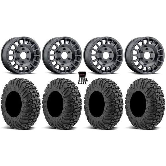 Method 407 15" Wheel Black 30" MotoVator Tires Can-Am Maverick R