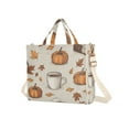 thumbnail image 7 of FORMRS Womens Corduroy Tote Bag Crossbody Shoulder Handbag with Pocket, Fall Pumpkin Pattern, 7 of 7