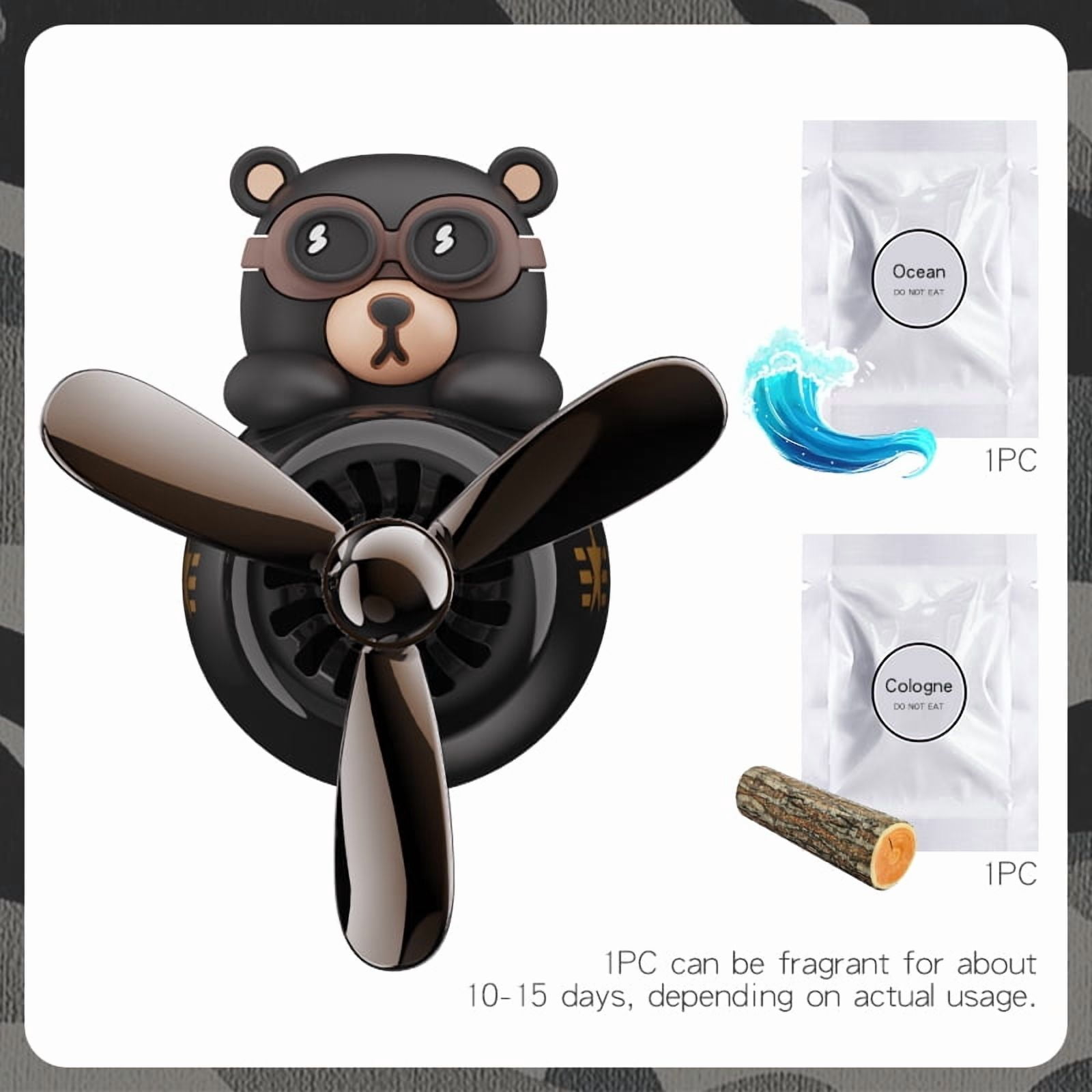 Rotating pilot bear ornaments outlet car air freshener vent clip perfume airplane fragrance diffuser decorations accessories men