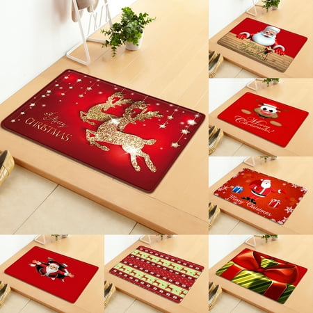 Christmas Style Carpet Door Mat Floor Rug Non-slip Mat Merry Christmas Home Decoration Doormat