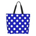 thumbnail image 3 of Fuzoiu Blue And White Polka Dot Print Tote Bags for Women,Shoulder Bag, Gym Tote,Top Handle Ladies Shoulder Bags for Work Beach Travel and Shopping Grocery, 3 of 9
