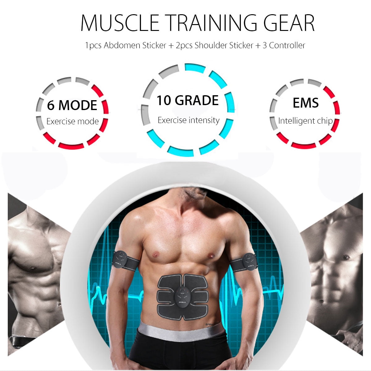 Electric Abdominal Toning Belt Muscle Trainer ABS Stimulator Smart Body Building Fitness For Abdomen Arm Leg Hip Training Walmart