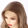 thumbnail image 6 of OneDor Premium Japanese High-Temperature Fiber Synthetic Hair 130% Density Wavy Lace Front Side Part Long Wigs (Light Brown Evenly Blended with Dark Natural Blonde-RL12/16), 6 of 7