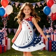 thumbnail image 6 of CCRFTGI America Flag Girls Dresses Size 10-12 Funny American Flag Stars Striped Mini Dress Party Crew Neck 4th of July Sleeveless Girls Clothes Summer Fashion Dresses White 9-10 Years, 6 of 8