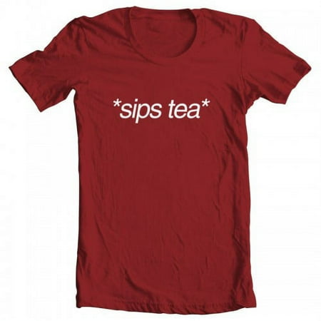 GEEK TEEZ Sips Tea Original Artwork Inspired by Kermit Meme Youth Boys' T-shirt Red Large