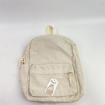 Faqy Z Haversacks,Cute corduroy backpack, laptop bag, solid color (white)