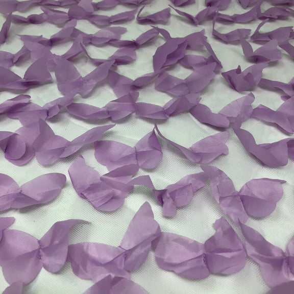 Lavender Butterfly 3D Embroidered Mesh