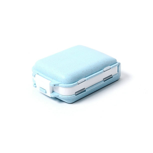 Pastillero contenedor semanal tableta organizador caja de almacenamiento tabletas divisor senderismo Camping interior exterior cuidado de la Almacenamiento y organización del hogar azul paja Billuyoard HA028306-04