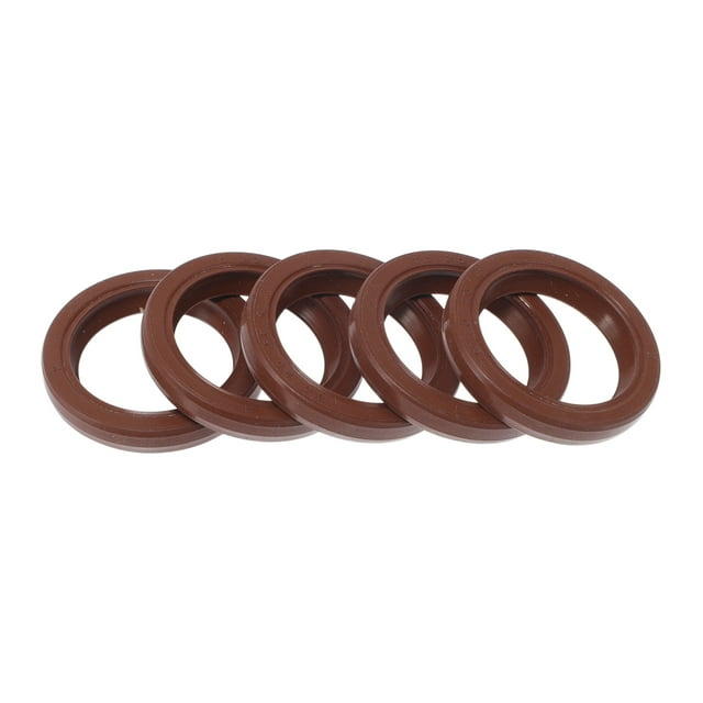 Sello de aceite universal Unique Bargains TC de doble labio con resorte de acero, sello de eje rotativo 20x26x4mm, caucho FKM de alta presión marrón, 5 piezas