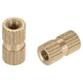thumbnail image 1 of Tuercas de inserción estriadas, M3 x 10mm(L) x 5mm(OD) Kit de assortimento de latón de rosca hembra 30 piezas, 1 of 3
