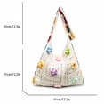 thumbnail image 2 of Crochet Knit Boho Shoulder Bag Handmade Floral Hollow Crochet Tote Bag Women Lightweight Crossbody Purse Breathable Woven Handbag for Summer Beach Travel Daily Shopping Vacation Accessories,White, 2 of 6