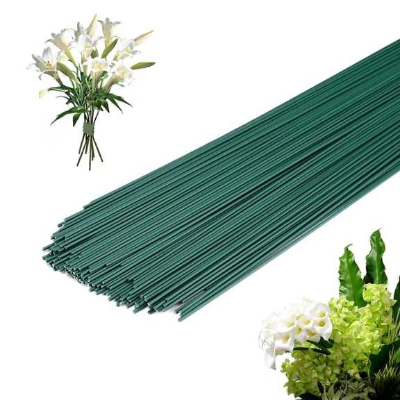 150 Pieces 11.8 inch Floral Stem Wire 2 Gauge, Dark Green Stem Wire for Flowers, Premium Floral Wire for Handcrafts, Florist Flower Arrangements, Flower Making Supplies (11.8in)