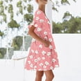 thumbnail image 5 of Xixinqiwan Summer Dresses for Women under $10,Womens Summer Boho Dresses Casual V Neck Short Sleeve Floral Sundresses Ruffle Hem Swing A-Line Mini Dress, 5 of 8