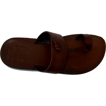 

Holy Land Market Unisex Genuine Leather Biblical Flip Flops (Jesus - Yashua) Nazareth Style - 39 M EU Brown (8-8.5 Women/6-6.5 Men)