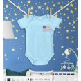 thumbnail image 3 of Shop4Ever American Flag Pocket Size Patriotic 4th of July Baby's Bodysuit Infant Cotton Romper 18 Months Light Blue, 3 of 5