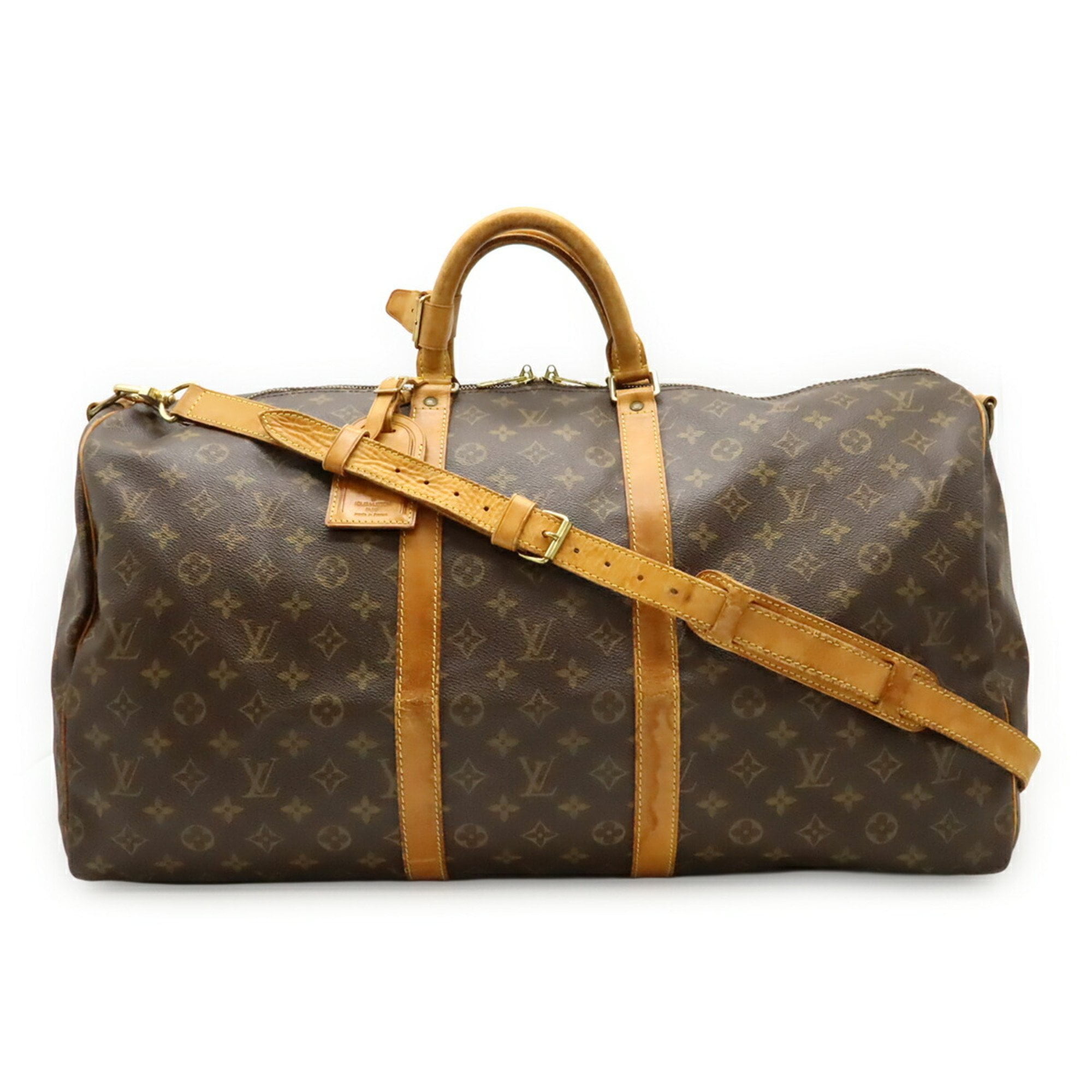 Pre-Owned LOUIS VUITTON Monogram Keepall Bandouliere 55 Boston Bag, Travel Shoulder... (Fair)