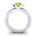 thumbnail image 4 of 2.35 Ct New Oval Cut Peridot & Amethyst Gemstone Bridal Ring for Ladies Solid 18K White Gold Size 3.5 by Diamond-Capitals, 4 of 8