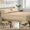 thumbnail image 4 of THREAD SPREAD 100% Cotton Sheets For Queen Size Bed - 400 Thread Sateen Weave 4 PC Queen Taupe Cotton Sheets, Deep Pocket Queen Sheet Set, Extra Soft, Sateen Cooling Sheets Queen Size for Hot Sleeper, 4 of 9