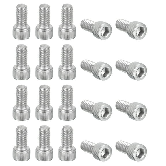 Uxcell 1/4-20 x 1/2" Hex Socket Cap Head Screw Bolt, 20Pcs 304 Stainless Steel 18-8, Machine Full Thread