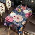 thumbnail image 4 of Pioneer Flower Floral Print Pattern Rectangle Tablecloth 60"x102",Waterproof Polyester Rectangle Table Cloth, Wipeable Spillproof Polyester Tablecloth for Dining, Camping, Indoor and Outdoor, 4 of 6