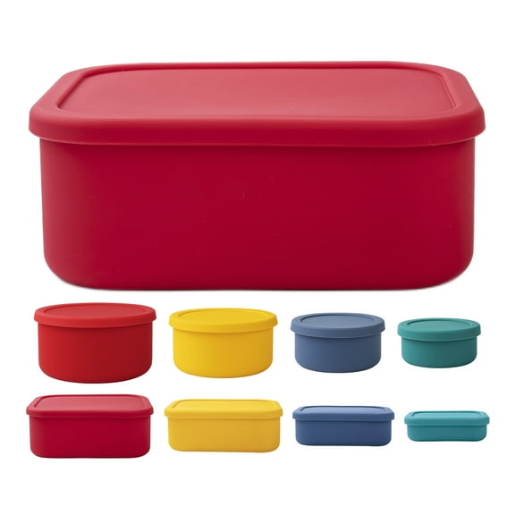 Walbest 300ML/400ML/700ML/1300ML/2100ML Lunch Box Fresh-keeping with Lid Food Grade Silicone Heat Resistance Leakproof Lunch Container for School/Picnic