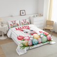 thumbnail image 3 of Erosebridal Cute Bunnies Rabbit Bedding Todder Comforter Set for Kids, Happy Easter Down Comforter, Reversible 2 Pieces, 3 of 8