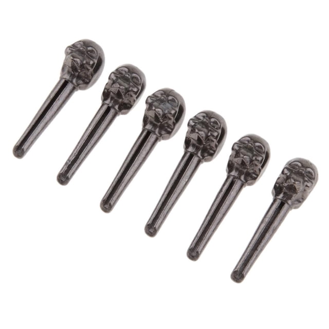 Pasadores de puente de guitarra acústica ranurados de 6 piezas para accesorios de piezas de guitarra negro Hugo Pasadores de puente de guitarra acústica